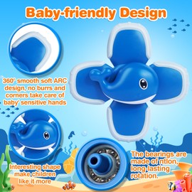 Saugnapf Spinner Spielzeug, Baby Kreisel Badspielzeug - 3er Set, Drehspielzeug für Fenster, Flugzeug & Autoreisen, Hochstühle, Sensory-Spielzeug & Geschenk für Kleinkinder