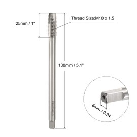 sourcing map M10 x 1.5 H2 Metric Spiral Point Thread Tap, 130mm (5.1") Extra Long Screw Tap Threading Tapping Tool, High Speed Steel Machine Taps Tapping Bit