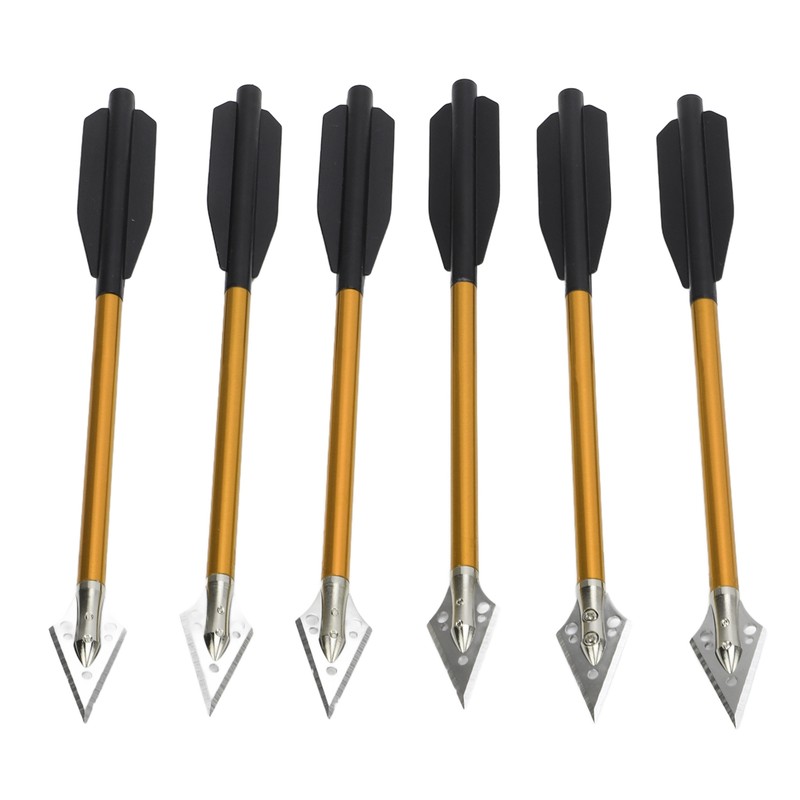 6Pcs Crossbow Arrows Double Screw Fixing Aluminum Alloy Shooting Bow