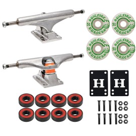 Independent Skateboard Trucks 139 Mid + 51mm Spitfire Burners Wheels, ABEC 5 Bearings