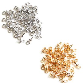 BEAUTY PLAYER Screw Eye Pins, UV Resin, Accessories Parts, Hardware, Handmade, Craft, DIY, Gold 50 PCS + Silver 50 PCS, 0.12 x 0.24 inches (3 x 6 mm)