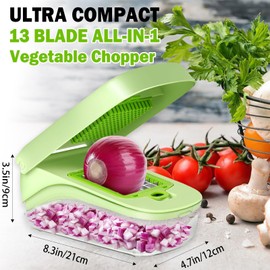 17-Piece Multifunctional Vegetable Chopper, Onion Dicer, Professional Kitchen Slicer, Food Cutter, Cheese Grater, Veggie Chopper with Storage Container, Essential Kitchen Tool