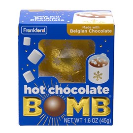 Frankford The Original Hot Chocolate Ball with Mini Marshmallows Inside, Melting Belgian Milk Chocolate, Holiday Gift and Stocking Stuffer, 1.6 Ounce