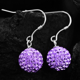 Merdia S925 Sterling Silver Created Crystal Hook Drop Earrings | Sterling Silver Earrings for Women | Silver Dangle Earrings | Crystal Earrings | Women's drop & Dangle Earrings | Jewelry Silver