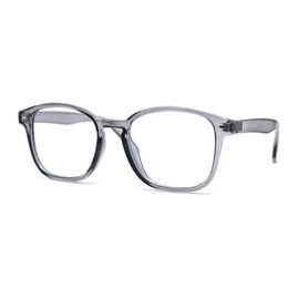 Rectangular Horn Rim Keyhole Plastic Blue Light Filtering Computer Glasses Slate