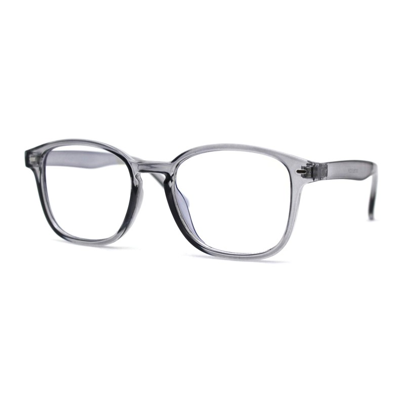 Rectangular Horn Rim Keyhole Plastic Blue Light Filtering Computer Glasses