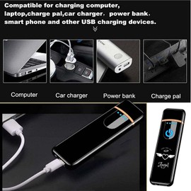 Encendedor eléctrico, encendedor electrónico inteligente, encendedor recargable por USB, a prueba de viento, sin llama, encendedor de plasma para fuego, barbacoas, fuegos artificiales, velas, camping, exteriores en interiores (Dragon A)