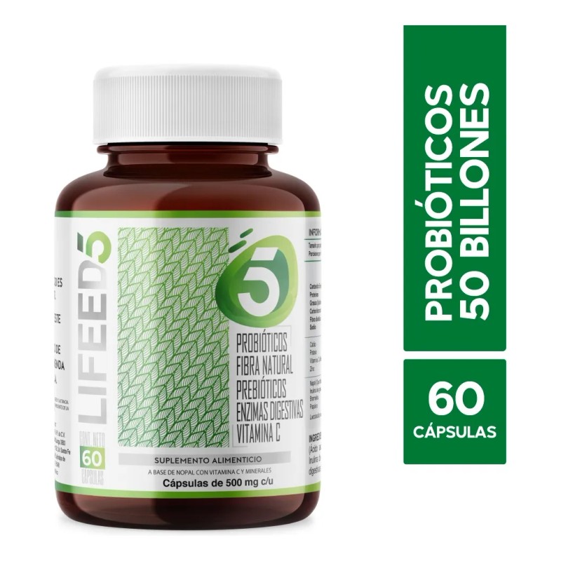 Lifeed Digestión Probióticos Prebióticos Fibra Enzimas Vitc Sabor Sin sabor