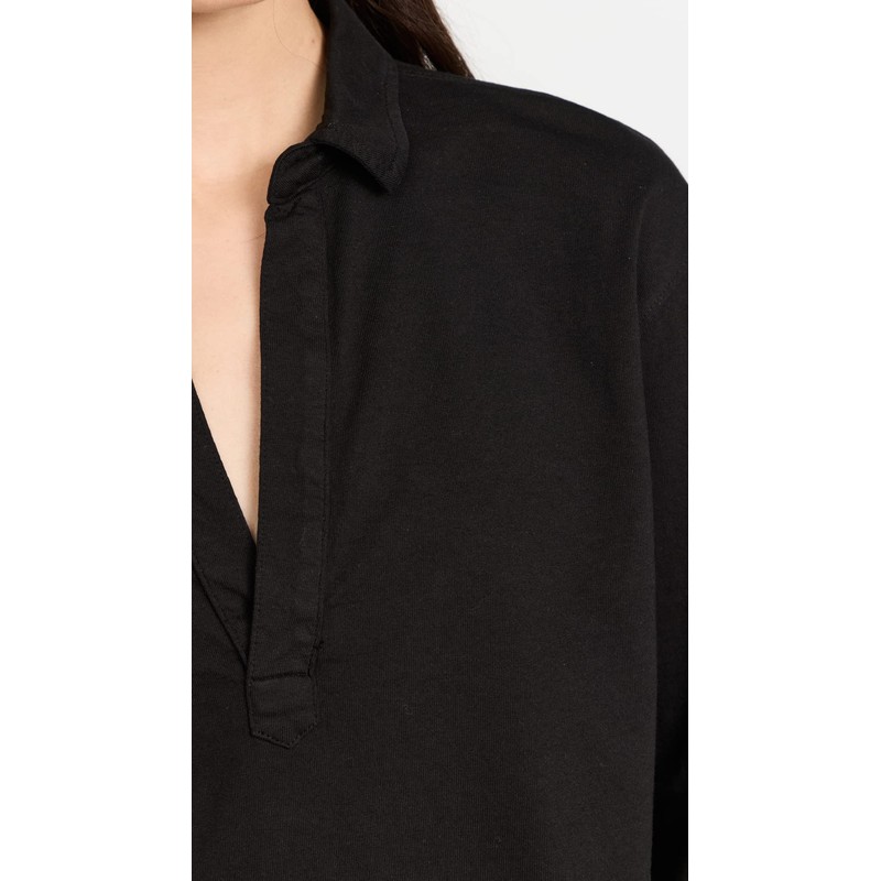 Frank & Eileen Women's Popover Henley Tee, Black, M