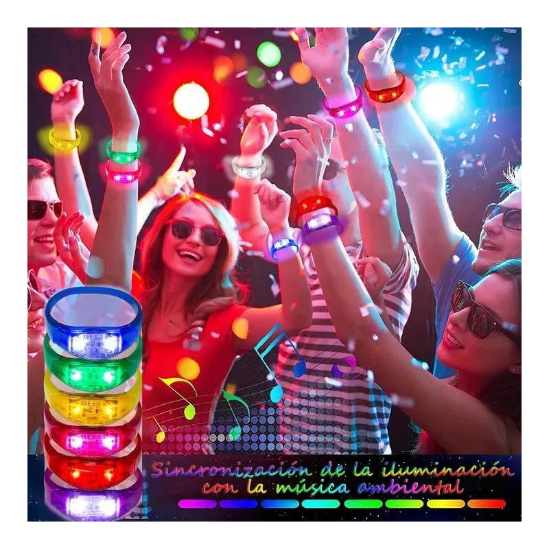 Guo Pulseras Led Neón De 16 Piezas For Fiestas -