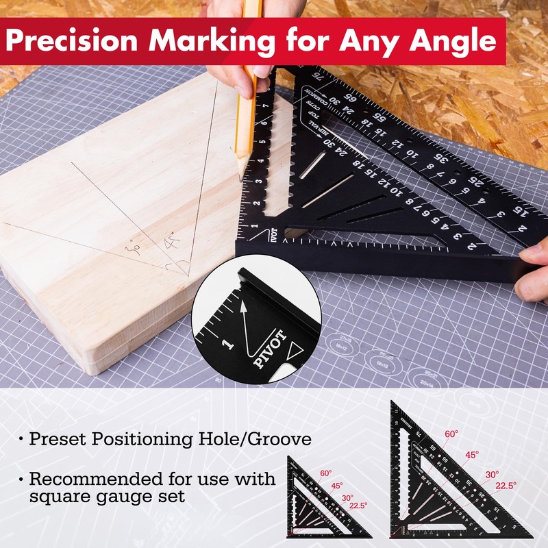 Arrow Aluminum Alloy Carpenter Square Set, 7-Inch & 12-Inch Rafter