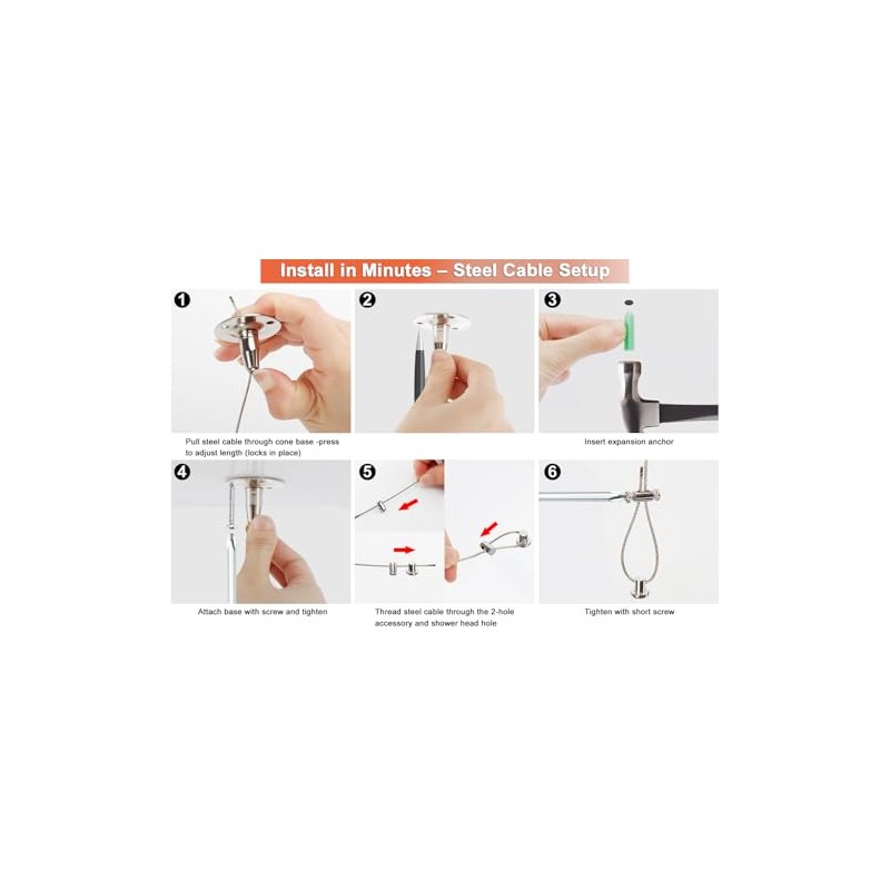 Cabezal de ducha con brazo de extensión, cabezal de ducha