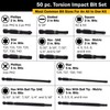 Titan 16251 Torsion Impact Bit Set (50 Piece)