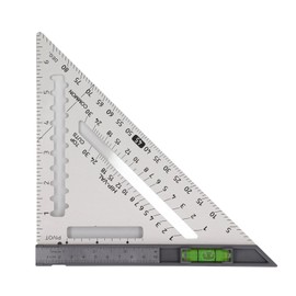 7 Inch Rafter Square with Level High Accuracy Aluminum Alloy Detachable Triangle Square Ruler for Woodworking Silver