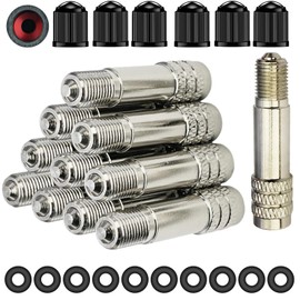 Double Seal Valve Stem Extenders,40mm Valve Stem Extensions Caps High Pressure Inflate/Flow Through Valve Stem Caps Tire Caps for High Pressure Cars, Trucks, Trailers RV Semi Bus Tires- V2B DS-1