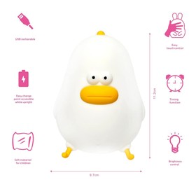 Little Chicken Companion Sleep Light Smart Pat Silicone Lamp Bedroom Cute Cartoon Bedside Night Light
