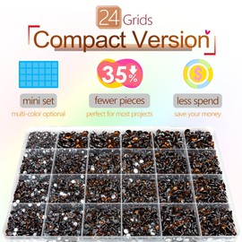 qiipii Dark Brown Crystal Resin Rhinestones w B7000 Jewelry Glue for Bedazzling Crafting 2-6mm Flatback Stones Diamonds Crystals Gems Charms for Nails Face Eyes Makeup Tumblers Bottles Crafts Clothes