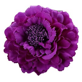 HC-01 Floral Fall Peony Flower Hair Clip Flamenco Dancer Pin up Flower Brooch (Purple)