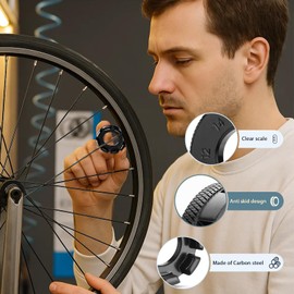 AzureRay Speichenschlüssel Fahrrad aus Stahl - Speichenspanner & Nippelspanner 6 Größen 10-15 Gauge für perfekte Radjustierung