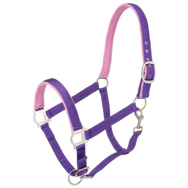 Tough 1 Nylon Padded Halter with Satin Hardware, Purple, Horse