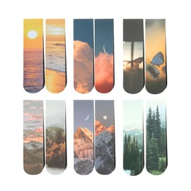 MORSUNBELA Bookmark Magnetic Gifts Magnetic Bookmark 12 Pieces Colourful Magnetic Bookmark Markers Clip for Book Lovers