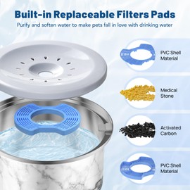 Smartoo 4L No Spill Dog Water Bowl - 136oz Large Capacity Stainless Steel No Drip Slow Water Feeder Dogs Bowl - Spill Proof Vehicle Carried Travel Dog Water Dispenser for Messy Drinkers