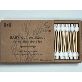 Bamboo Baby Cotton Swabs, 200 Sticks, Large Double Tipped Cotton Swabs for Newborn, Infant, Babies and Children, Perfect for Removing Earwax, Cleaning Nose, Eye and Nails, (50 X 4 Boxes)