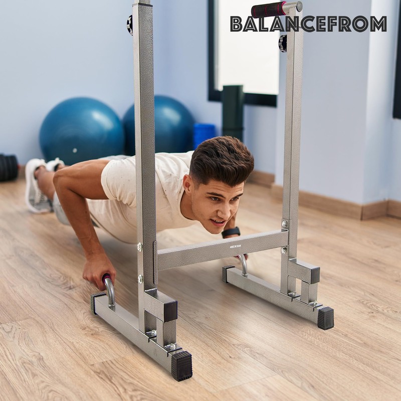 BalanceFrom Steel Adjustable Dip Bar Station, Calisthenics Home Gym Equipment