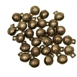 NC 24pcs Vintage Bronze Jingle Bells Craft Bells Vintage Alloy Bronze Color Mini Jingle Bell Pendant Charm Jewelry Bulk DIY Bells Brass Bell Vintage Style Hanging Bell
