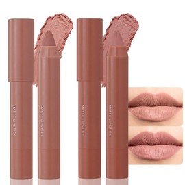 BINGBRUSH Crayon Matte Longwear Lipstick Pack Set,Moisture Smooth Color Stick Ultimate Lip Crayon for Makeup Collection - Waterproof Velvet Lipgloss Lip Stain (2pcs 02#&06#)