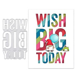 Ammsochy Cutting Dies Metal Stencils Scrapbooking Tools Flowers Lace Frame DIY Embossing Template for Paper Card Making Album Arts Crafts Supplies (Wish Big Today-7.4x12.1cm)