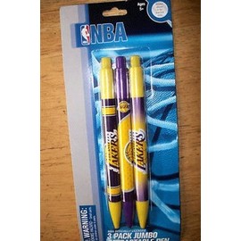 Set of 3 LA Lakers Pens - Jumbo Retractable Pens