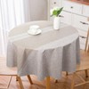 Vonabem 100% Waterproof Round PVC Tablecloth, Vinyl Table Cloth Cover