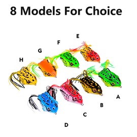(Color F)5cm/1 Pcs Topwater Jump Frog Lures Soft Lures, Fishing Tackle Accessories with Double Sharp Hooks for Bass Pike Salmon Crappie Freshwater Saltwater