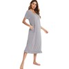 Vlazom Women's Long Nightgown V Neck Sleep Shirt Nightdress Jersey
