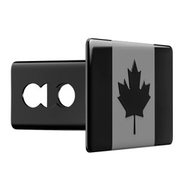 TOEASYTY Canada Flag Metal Hitch Cover for 2 Inch Receivers (with 5/8-Inch Pin Diameter Trailer Hitch Lock, Black)