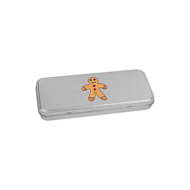 Azeeda 'Gingerbread Man' Metal Hinged Stationery Tin/Storage Box (TT00114780)