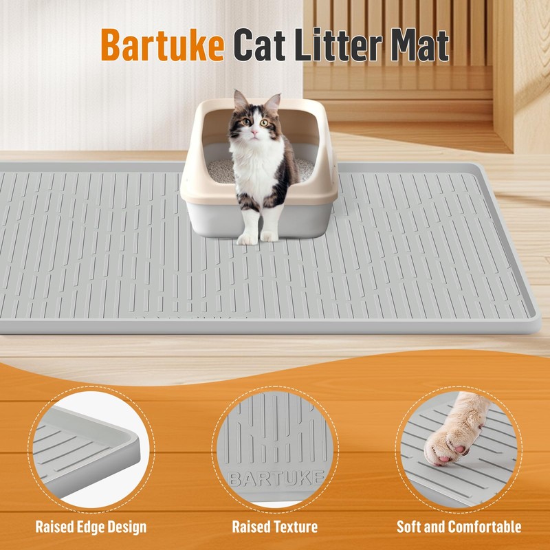 Silicone Cat Litter Box Mat 32"x 22" Extra Large Cat
