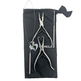 MIRACLE Micro Ring Beads Hair Extension Pliers Set – Bead Closer & Remover Plier with Loop Wire & Hook for Beading – Professional Microlink, Nano Ring & Beaded Extension Kit for Salon & DIY