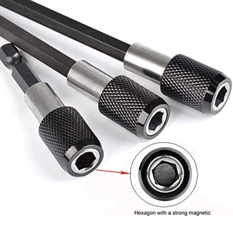 Pack of 3 Hex Shank Post Set 1/4" Hex Shank
