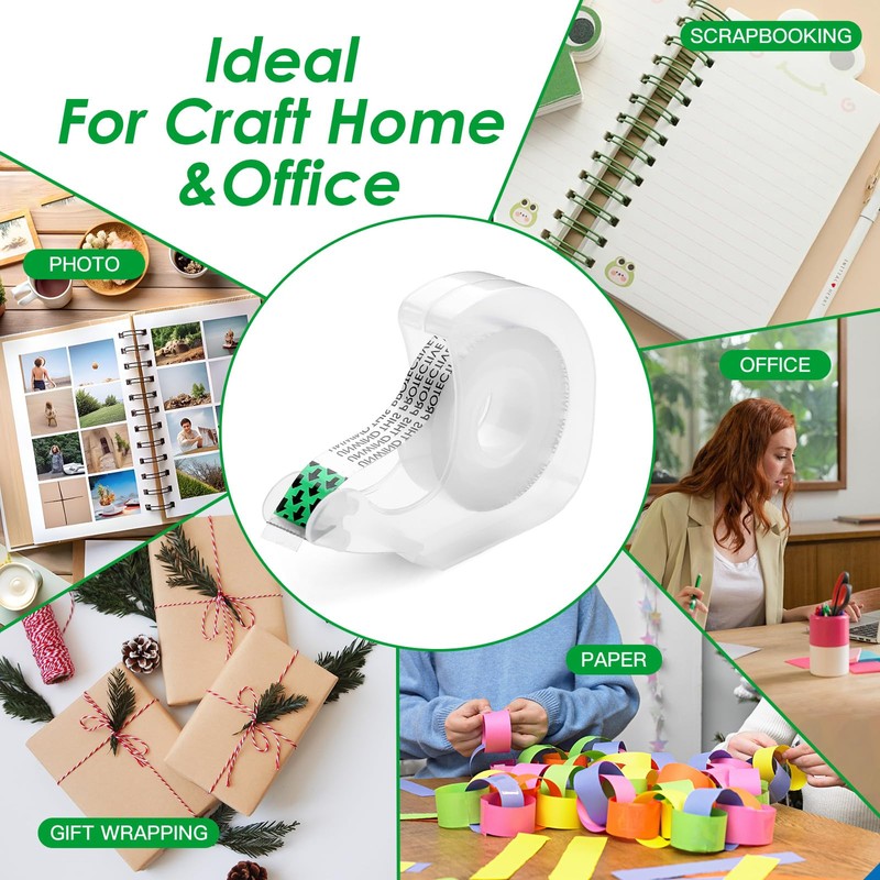 LOCKLOCK Double Sided Tape with Dispenser, 1/2"x 350", 4 Pack,