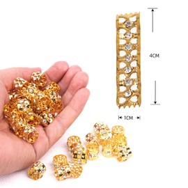 Pack of 10 Rhinestone Dreadlocks Jewellery Hair Spiral Clips, Dreadlocks Jewellery Hair Spiral Clips Adjustable Metal Cuffs Hair Braiding Beads Hair Accessories for Women Men Braids Decoration