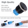DMWD 2PCS 19MM Latching Push Button Switch Ring Led 12V-24V