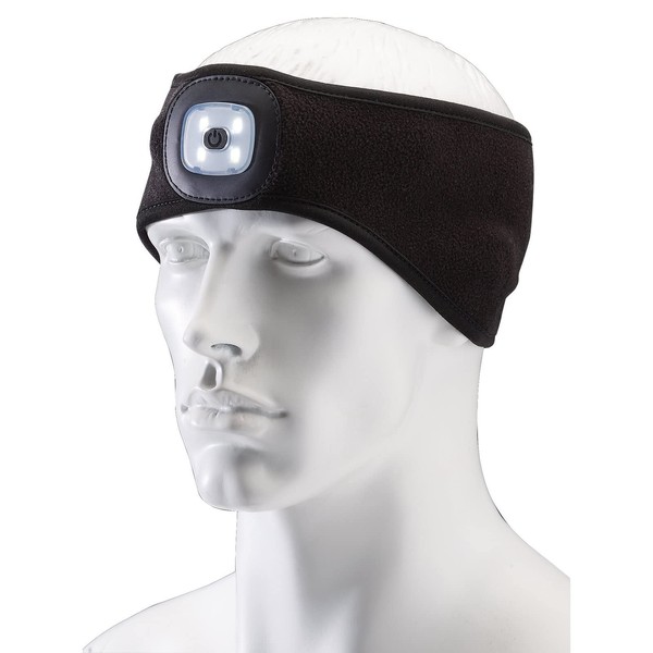 Draper 95172 Headband with USB Rechargeable LED Torch, 1W, Black,