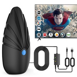 2025 TV Antenna for Smart TV Indoor, Digital Indoor Antennas with Amplifier Signal Booster, Easy Installation, Long Range Reception for Local Channels 4K 1080P