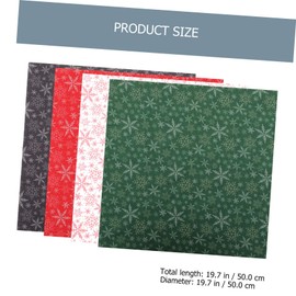 OHPHCALL 4pcs Snowflake Print for Crafts Christmas Decoration Comfortable and Breathable Sewing Cloth for Home Supplies and Family Projects