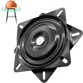 LZYKJGS Universal Furniture Turntable, Metal Furniture Turntable, Swivel Fitting, Heavy Duty, 360° Swivel Turntable, 127 x 127 x 20.5 mm, 200 kg Load Capacity, for Stools, Tables, Bookshelves (Black)