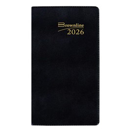 Brownline® Essential Monthly Pocket Planner, 18 Months, July 2025 to December 2026, Stitched Binding, 6.5" x 3.5", Assorted Colors (CA12.AST-26)