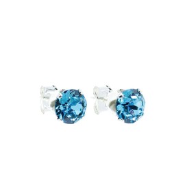 pewterhooter London Collection Sterling Silver Earrings with Gift Box. (Aquamarine Blue)
