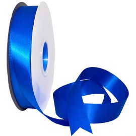 Morex Ribbon 08822/50-352 Double Face Satin Ribbon 7/8" X 50 YD Electric Blue Ribbon for Gift Wrapping, Birthday Gift Cards, Satin Dress for Women, Silk Ribbons for Crafts, Wedding Gifts for Couple